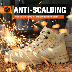 <b>Work</b> Safety <b>Shoes</b> <b>Men</b> Soft Soled Lightweight Breathable Steel Toe Cap Boots Anti Smashing Anti Stabbing Factory Use - Product Image 3