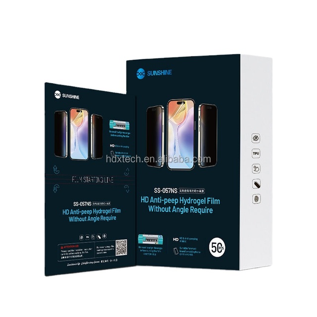 Ss-057NS Anti-peep Frosted Flexible Hydrogel Film Screen Protector 3d Edge Surface Iphone Packaged 50pcs/bag Phone Plotter
