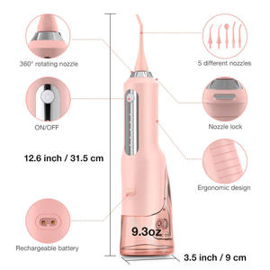 Irrigateur <span class=keywords><strong>dentaire</strong></span> professionnel portable sans fil, <span class=keywords><strong>jet</strong></span> d'eau électrique pour le nettoyage des dents, étanche IPX7, 5 utilisations domestiques - Product Image 6