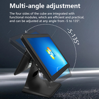 Sistema de Punto de Venta con Pantalla Táctil Dual de 15.6 Pulgadas, Terminal de Punto de Venta Todo en Uno, Sistema de Punto de Venta para Restaurantes y Comercios Minoristas