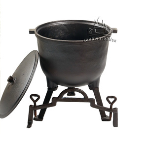 Nồi gang màu đen có tay cầm và nắp, nồi gang ba chân - Product Image 5