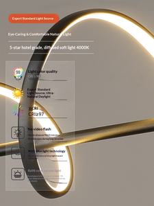 Lámpara <span class=keywords><strong>de</strong></span> Techo Minimalista Nórdica para Restaurante, Diseño Creativo <span class=keywords><strong>de</strong></span> Ondas, Moderna y Sencilla, Lámpara <span class=keywords><strong>de</strong></span> Barra Larga Individual - Product Image 5