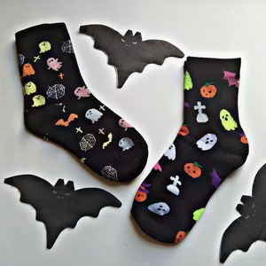 Calzini di Halloween con Fantasmi, Pipistrelli e Zucche, <span class=keywords><strong>Fantasmini</strong></span> Colorati, Calzini Divertenti e Colorati con Fantasmi e Pipistrelli, Calzini di Halloween Originali e Carini - Product Image 2