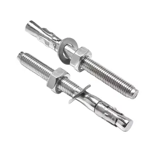 Anclaje de cuña de acero inoxidable 18-8 316, acabado de zinc, arandela hexagonal de expansión estándar DIN, Perno de tuerca M6 M8 M10 para hormigón