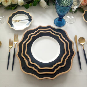 จานรองอาหารสีดำขายส่ง ชุดจานอาหารค่ำหรูหรา สำหรับงานเลี้ยง - Product Image 5