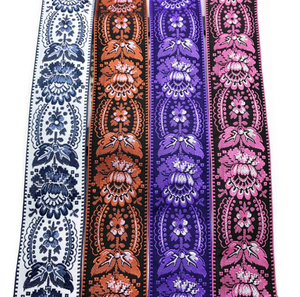 Nhà Máy Trực Tiếp 100% Polyester <span class=keywords><strong>Jacquard</strong></span> Vải Đầy Màu Sắc Phong Cách Dân Tộc Tinh Tế Mô Hình Twill Dệt 5 Cm Chiều Rộng - Product Image 4