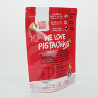 Sachet refermable personnalisé à faible MOQ avec fenêtre transparente et logo, pour emballage alimentaire de noix grillées, fruits secs, gâteaux, pains et biscuits