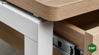 Bureau de travail exécutif ergonomique modulaire avec rangement dans un environnement de bureau minimaliste de style moderne