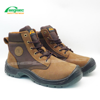 AEGISEC Chaussures de travail de sécurité pour hommes avec embout en acier Semelle PU antidérapante en cuir nubuck coupe moyenne