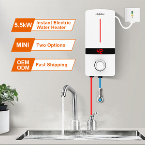 เครื่องทำน้ำอุ่นขนาดกะทัดรัด 220V 5.5kW จากโรงงานโดยตรง ตัวเครื่องทำจาก ABS กันน้ำระดับ IPX4 เหมาะสำหรับห้องน้ำ - Product Image 1