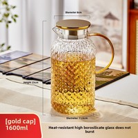 Verre à haute teneur en borosilicate grande capacité théière bouilloire à eau froide pichet à eau résistant à la chaleur pour usage domestique cadeaux en gros