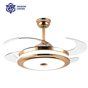 <span class=keywords><strong>Ventilateur</strong></span> de <span class=keywords><strong>plafond</strong></span> LED rond moderne de 42 pouces avec télécommande Bluetooth pour la musique, moteur DC réversible pour salon - Product Image 2