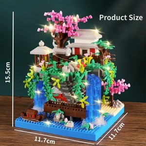 Bloques de Construcción de Diamantes Balody 16260, Piscina de Flores de Durazno, 3320 Piezas, Arquitectura de Jardín, Cascada, Juguete de Ladrillos para Construir, Gran Venta - Product Image 5