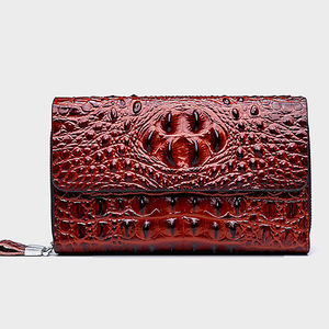 Nuevo Estilo de Bolso de Mano para Hombre, Piel Sintética con Patrón de Cocodrilo, Doble Cremallera, Gran Capacidad, Bolso de Mano Informal de Moda, Moderno para Hombre - Product Image 1