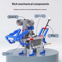 Kit Edukasi Blok Bangunan Robot Pemrograman Gaya 40-Piece Plastik Kompatibel 9686, Mainan Perakitan Gear untuk Anak Laki-laki