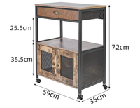 Support de rangement de cuisine à trois couches avec armoire, chariot, chariot à café mobile de type tiroir, support à café