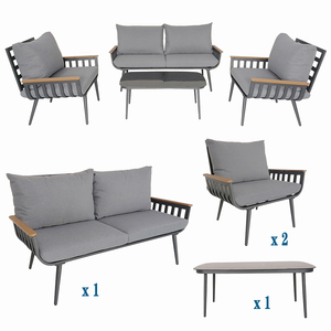 Meubles haut <span class=keywords><strong>de</strong></span> gamme et élégants en promotion directe usine – Ensembles <span class=keywords><strong>de</strong></span> <span class=keywords><strong>salon</strong></span> 4 pièces avec structure en aluminium - Product Image 4