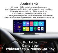 2.5K écran tactile Android 12 Carplay Youtube système de navigation de voiture 10 "Portable Carplay caméra moniteur Kits Dash Cam