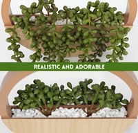 Plantes suspendues artificielles de haute qualité, personnalisables en usine, 2 pièces, simples, pour la décoration murale intérieure/extérieure