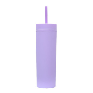 Shang Kou Ai Frosted Double Layer Plastic Cup 16Oz Straight Body Straw Reusable Travel Water Cup - Product Image 4