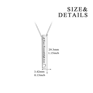 Colgantes de Barra de Plata de Ley 925 al por Mayor con Frases Inspiradoras de Amistad, Collares a Granel para Mujer - Product Image 2