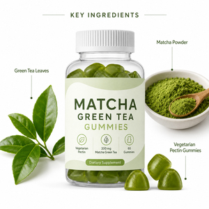 High Quality Dietary Supplement Gummy Matcha Digestion Promotion Matcha Green Tea Gummies Organic Matcha Gummy Ceremonial Grade - Product Image 3
