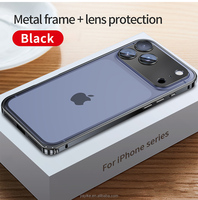 Coque de protection antichoc en métal avec cadre en aluminium pour Phone 17 Pro Max 17 Air, avec protection d'objectif d'appareil photo