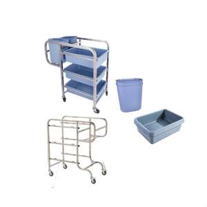 Sunmax-Carrito de recogida de platos de tubo cuadrado de acero inoxidable para restaurante, hotel, limpieza de limpieza - Product Image 1