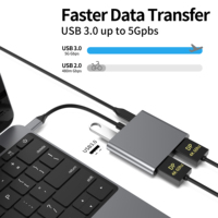 Station d'accueil USB C 4 en 1 avec DP 4K60Hz, HDTV 4K60Hz, USB-A 3.0, 100W PD Charging