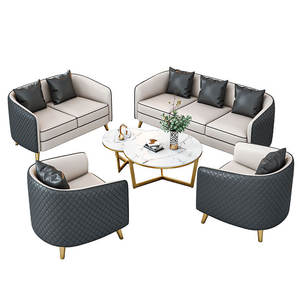 Juego de Sofás para Hotel en Forma de U, Estilo Minimalista de Lujo Ligero, Acabado en Cuero Duradero, Muebles para Sala de Recepción - Product Image 5