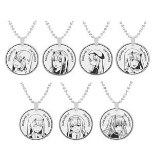 Anime DARLING in the FRANXX 02 Necklace ZERO TWO Metal Pendant Necklace Kawaii Girl Jewelry Gift
