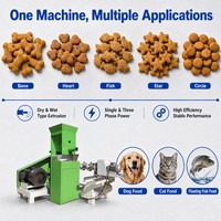 Machine extrudeuse de nourriture sèche pour animaux de compagnie en acier inoxydable pour la production complète de croquettes pour animaux de compagnie avec une efficacité élevée