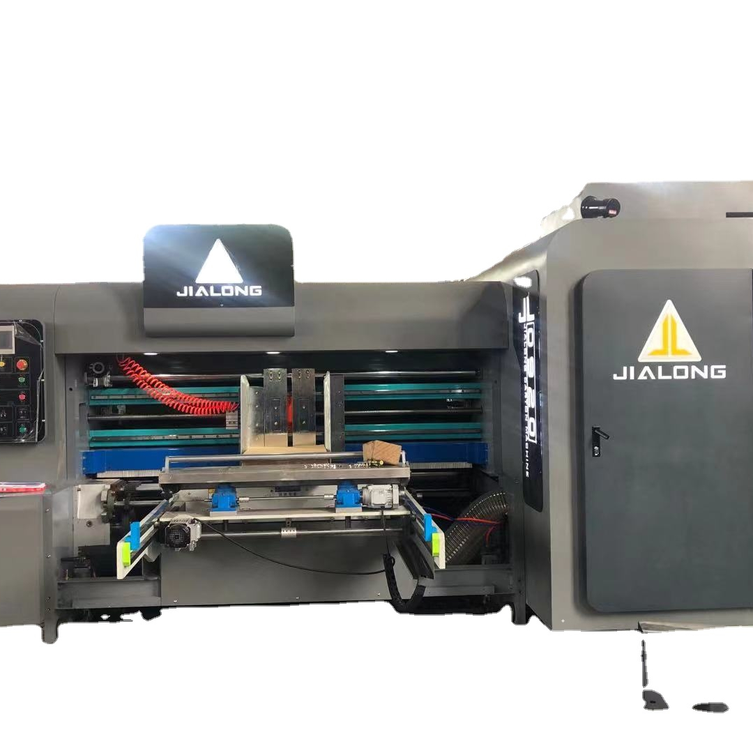 Машина для изготовления картонных коробок, полностью автоматическая печать картонных коробок, 4 цвета, машина для резки и печати