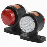 Feu de gabarit latéral LED bicolore 12V-30V étanche, double face, avec fixation par vis pour camion, remorque, camping-car, bus