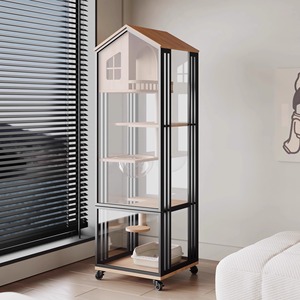 Massivholz Luxus Katze Hundehütte Integrierte Wurf becken Toilette Knopf für kleine Wohnung Innen gebrauch Haushalt Haustier Villa Käfig - Product Image 6
