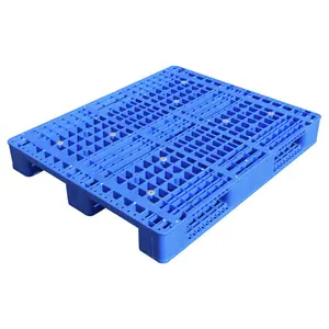 China hot sale 3 skids blue custom made economic european grid open bottom deck anti slip plastic pallet for sale