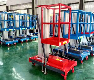 Platform kerja udara pengangkat tiang paduan aluminium, pengangkat rumah Platform angkat satu orang - Product Image 1