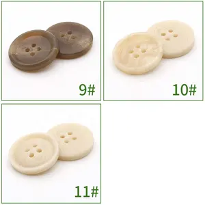 Factory Supplies 4 Holes Natural Resin Plastic Horn Buttons For DIY Shirt Garment Clothes Accessories