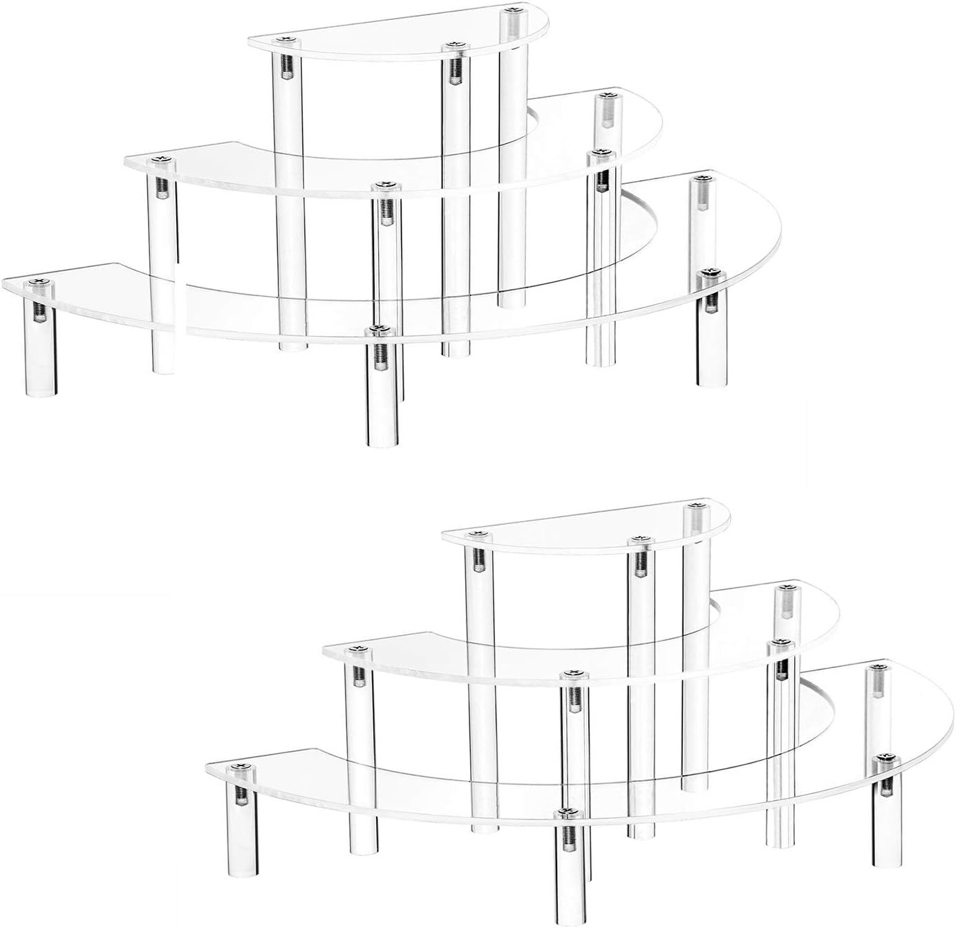 Custom Tiers clear Acrylic Display Risers Stand Holder Cupcake Makeup Acrylic Display Shelf for Organizing and Decoration — view 3