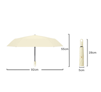 Parapluie de voyage pliable ultra-léger 5 sections avec logo personnalisé OEM, ouverture et fermeture automatiques, mousqueton à 6 baleines, pour femme et fille, protection soleil et pluie