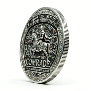 Pièce commémorative personnalisée des Templiers, en argent vieilli 3D, moulée sous pression, impression offset ronde, cadeau souvenir - Product Image 6