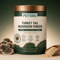 Poudre de champignon queue de dinde PEITEBIO pour chiens et chats avec soutien immunitaire et antioxydant, saveur naturelle de champignon, 120g