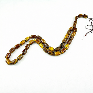 Pulsera Tasbih Islámica de Resina Marrón, 33 Cuentas Cilíndricas de 7 x 11 mm, Misbaha, Cuentas de Oración para Prácticas Musulmanas, EXCELENTE - Product Image 1
