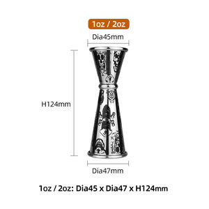 Jigger <span class=keywords><strong>de</strong></span> bar japonais double face gravé Tête <span class=keywords><strong>de</strong></span> Mort 30+60ml (1+2oz) – Outil <span class=keywords><strong>de</strong></span> mesure en métal pour cocktails et vin - Product Image 4