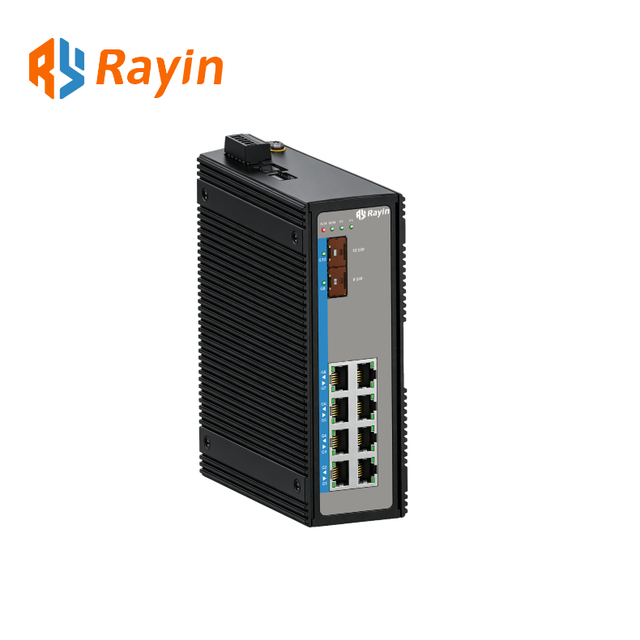 Din Rail 8-Port Full Gigabit Hybrid L2 Managed Industrial PoE Ethernet Switch with 2 SFP Slots and 5-Year Warranty