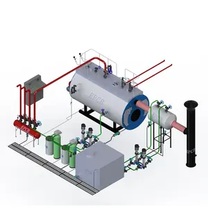 Caldeira a vapor a gás natural 1000KG para forno corrugado de três passos para aquecimento de asfalto/borracha/indústria de madeira compensada