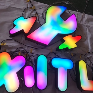 Letras 3D Personalizadas, Logotipo Metálico con LED RGB Multicolor, Letrero Comercial de Acero Inoxidable para Exteriores, Acrílico para Hogar, Tiendas y Empresas, IP65, Google - Product Image 4