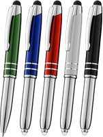 Stylos pour écrans tactiles, tablettes, iPad, iPhone, stylo capacitif multifonction avec lampe torche LED, encre à bille