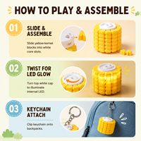 Yuglow Corn Kernels 3D Puzzle Building Blocks Mainan Edukasi Anak untuk Mengurangi Stres Gantungan Kunci Liontin