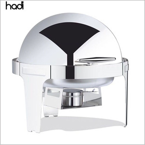 Plat de service rond de luxe en acier inoxydable de 6 L à prix abordable pour la restauration (restaurants et hôtels) – Fourniture de chauffe-plats argentés - Product Image 3